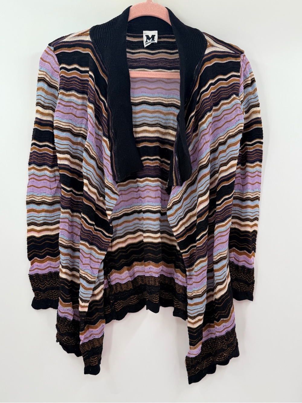 Missoni Zig Zag Y2K Light Knit Cardigan Sweater 42 Small